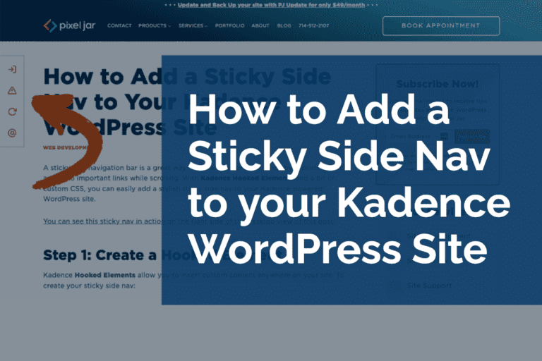 How to Add a Sticky Side Nav to Your Kadence WordPress Site